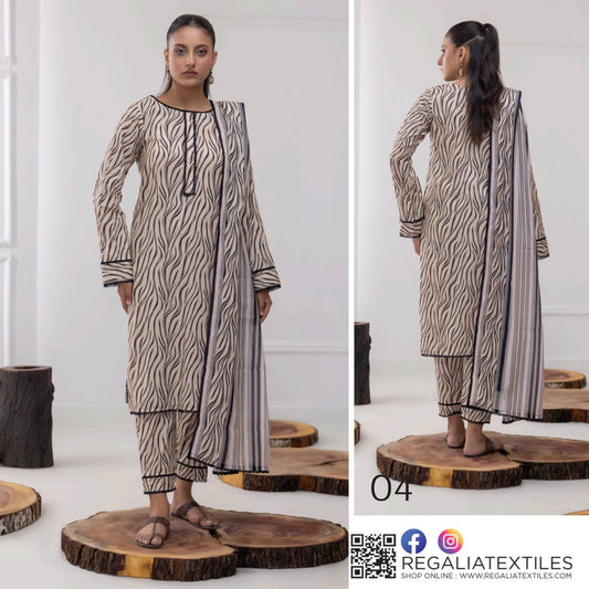 Identic Regalia All Over 3 Piece Digital Lawn ( Set -Pack of 5 Suits ) Category A Market Boy