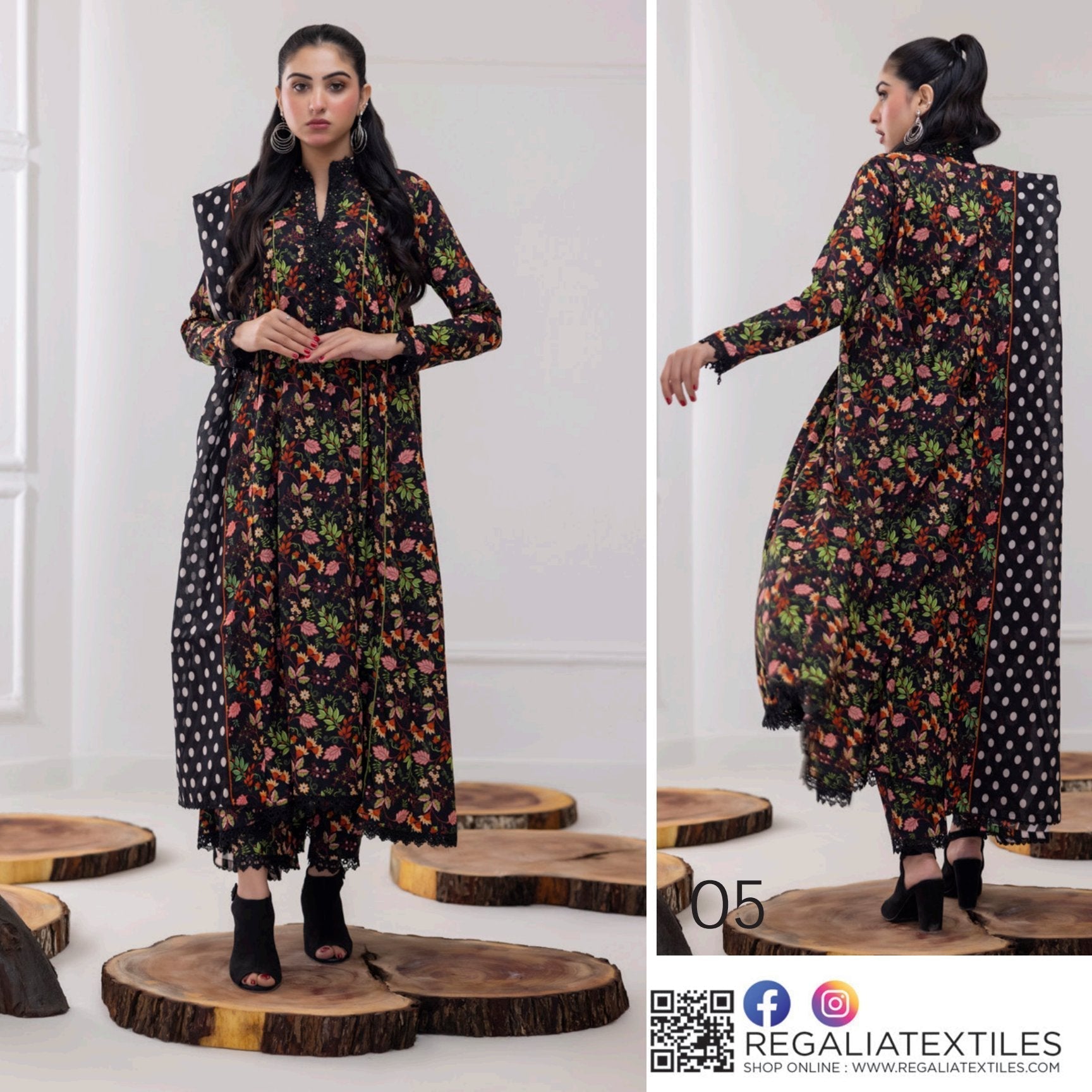 Identic Regalia All Over 3 Piece Digital Lawn ( Set -Pack of 10 Suits ) Market Boy