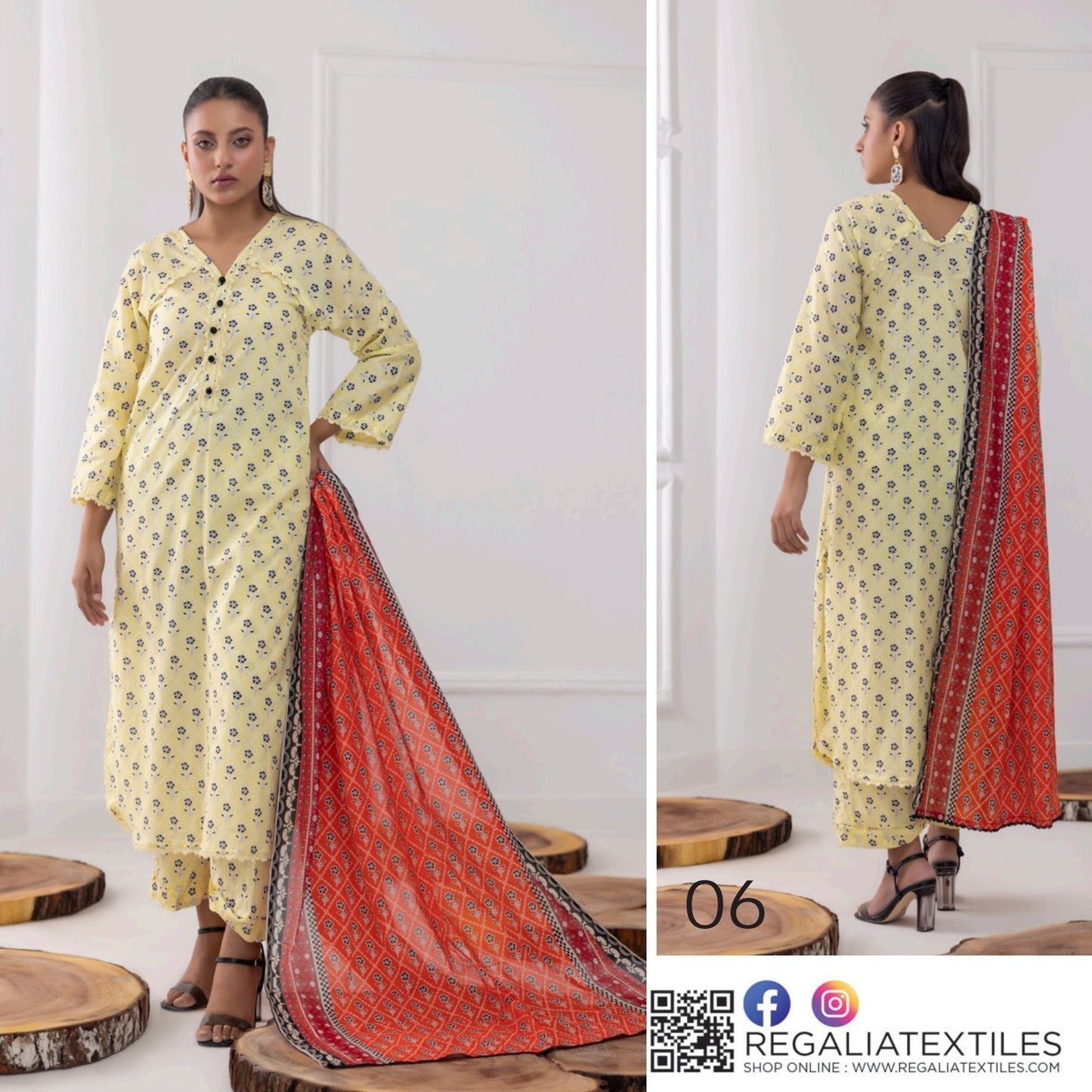 Identic Regalia All Over 3 Piece Digital Lawn ( Set -Pack of 5 Suits ) Category A Market Boy