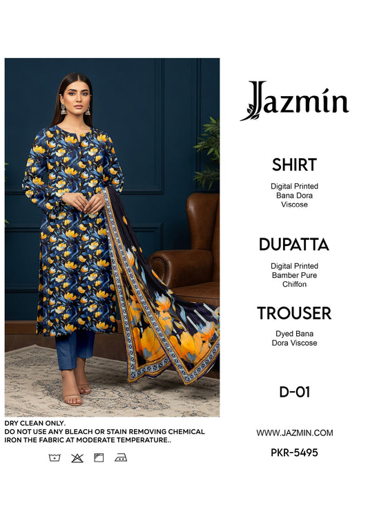 Jazmin Viscose Bana Dora 3 pc 5 suits A