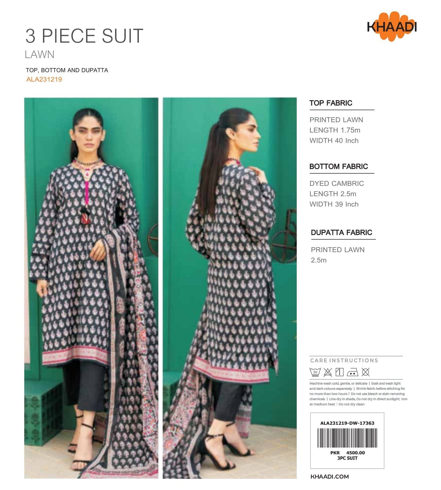 Khaadi Digital Printed Lawn 3-PC (Set -Pack Of 5 Suits ) Category A Market Boy