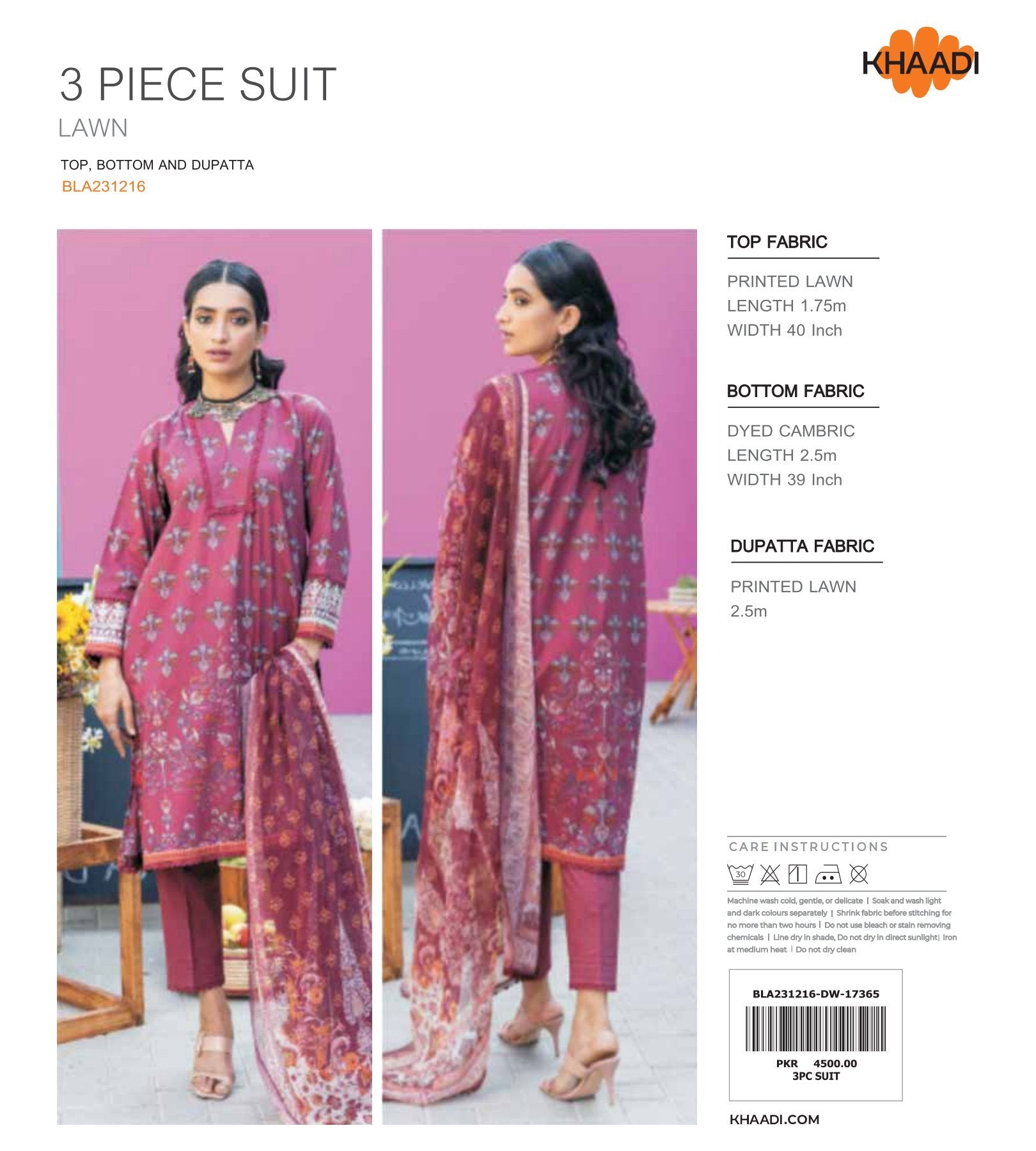 Khaadi Digital Printed Lawn 3-PC (Set -Pack Of 5 Suits ) Category A Market Boy