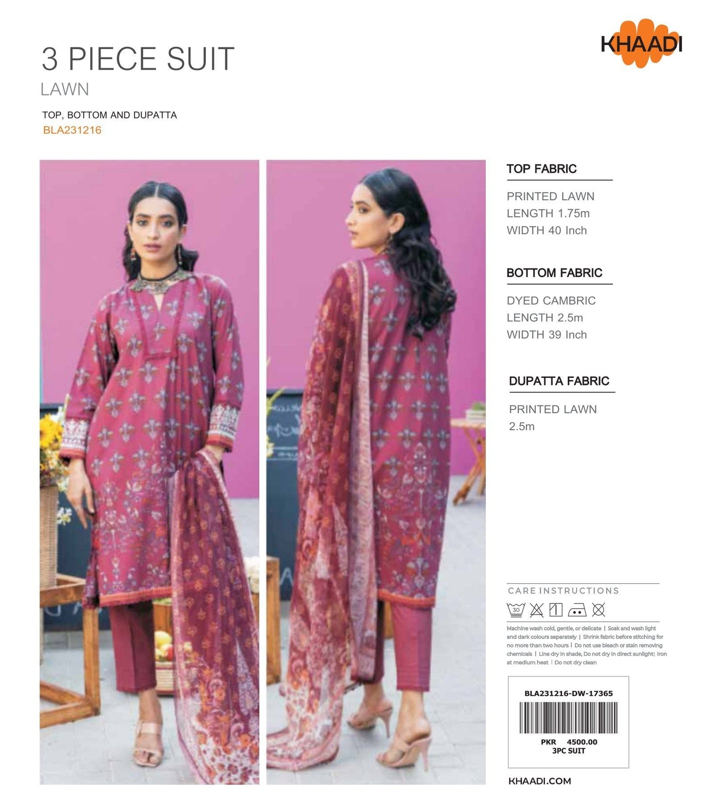 Khaadi Digital Printed Lawn 3-PC (Set -Pack Of 5 Suits ) Category A Market Boy