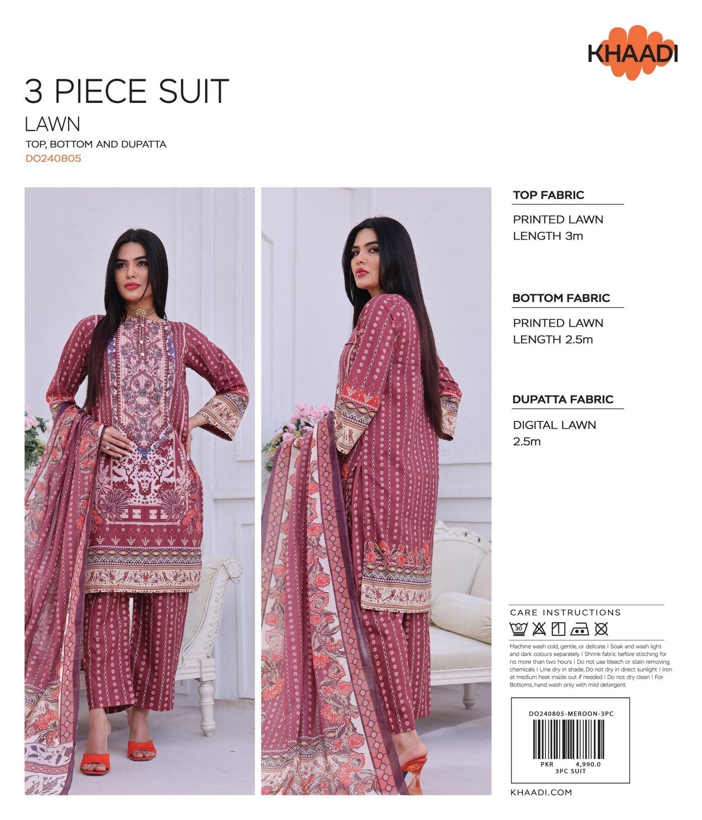 Khaadi Digital Printed Lawn 3-PC (Set -Pack Of 6 Suits )Category A Market Boy