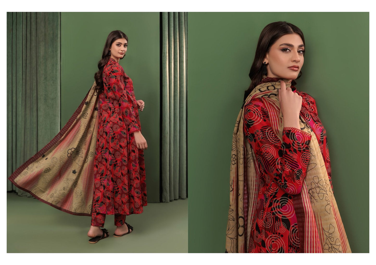 OMANG DIGITAL PRINT 3PC LAWN 10 SUITS B