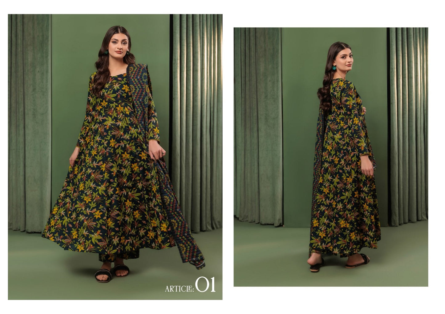 OMANG DIGITAL PRINT 3PC LAWN 10 SUITS B