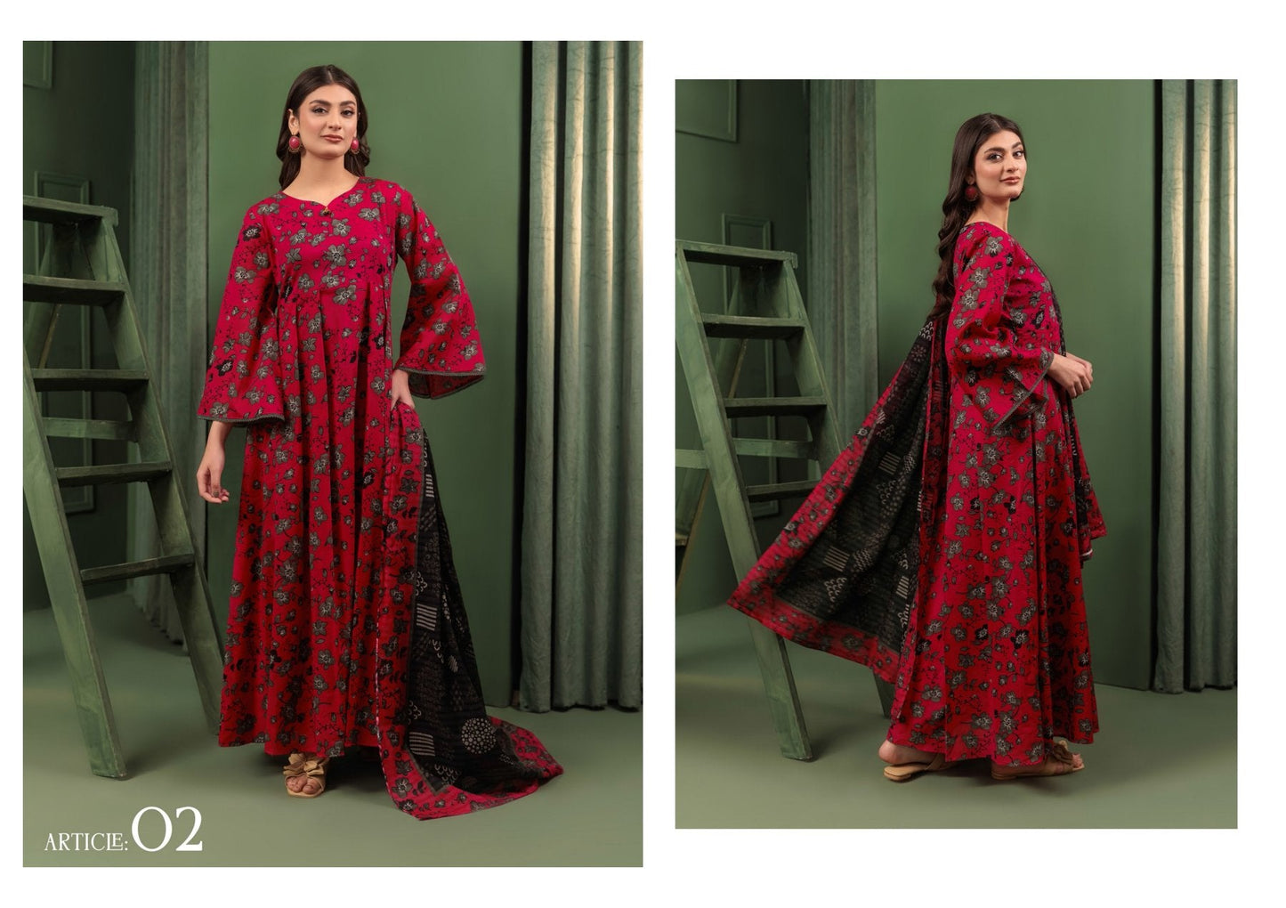 OMANG DIGITAL PRINT 3PC LAWN 10 SUITS B