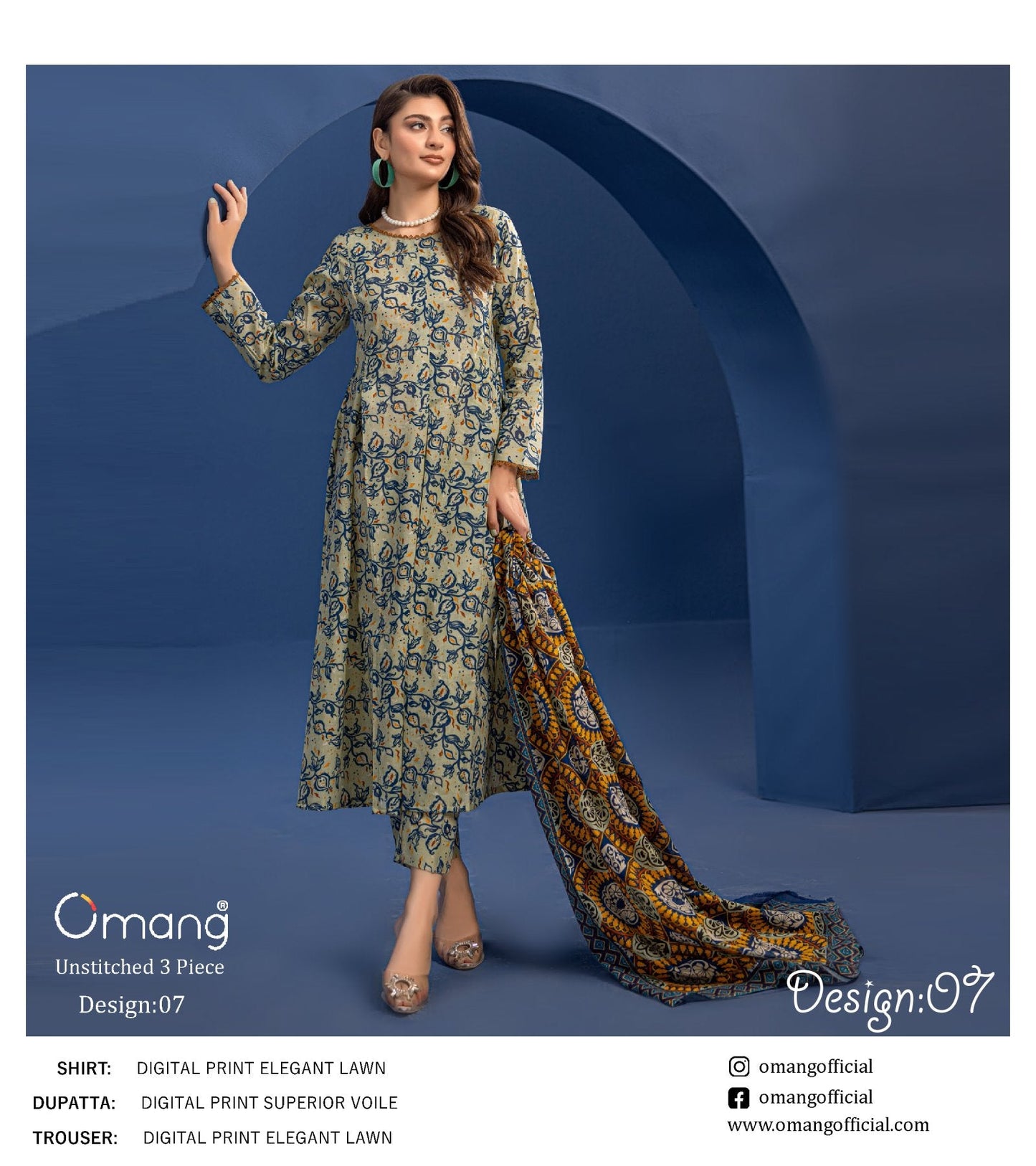 OMANG DIGITAL PRINT 3PC LAWN 20 SUITS