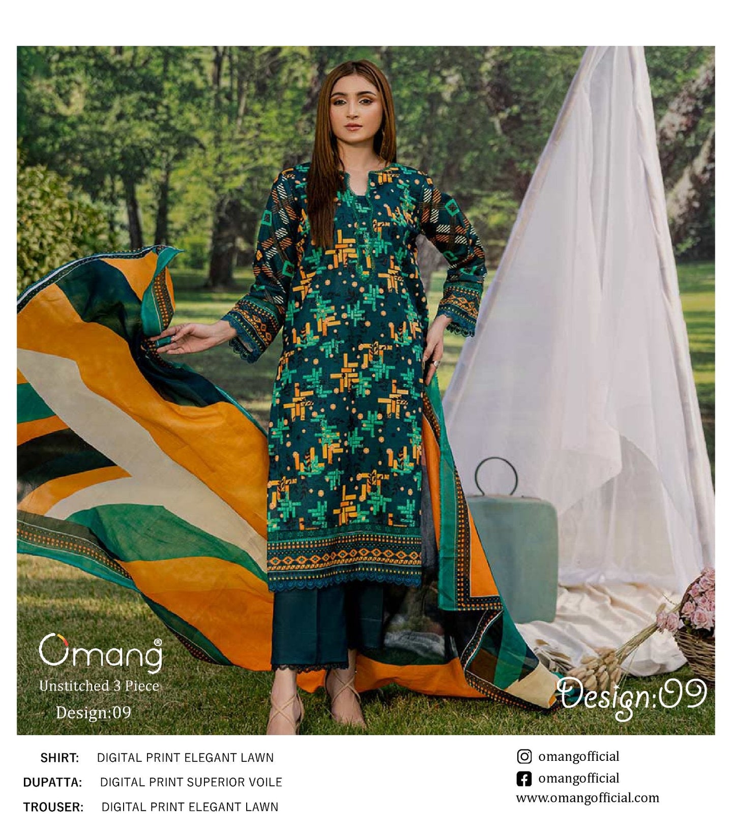 OMANG DIGITAL PRINT 3PC LAWN 20 SUITS