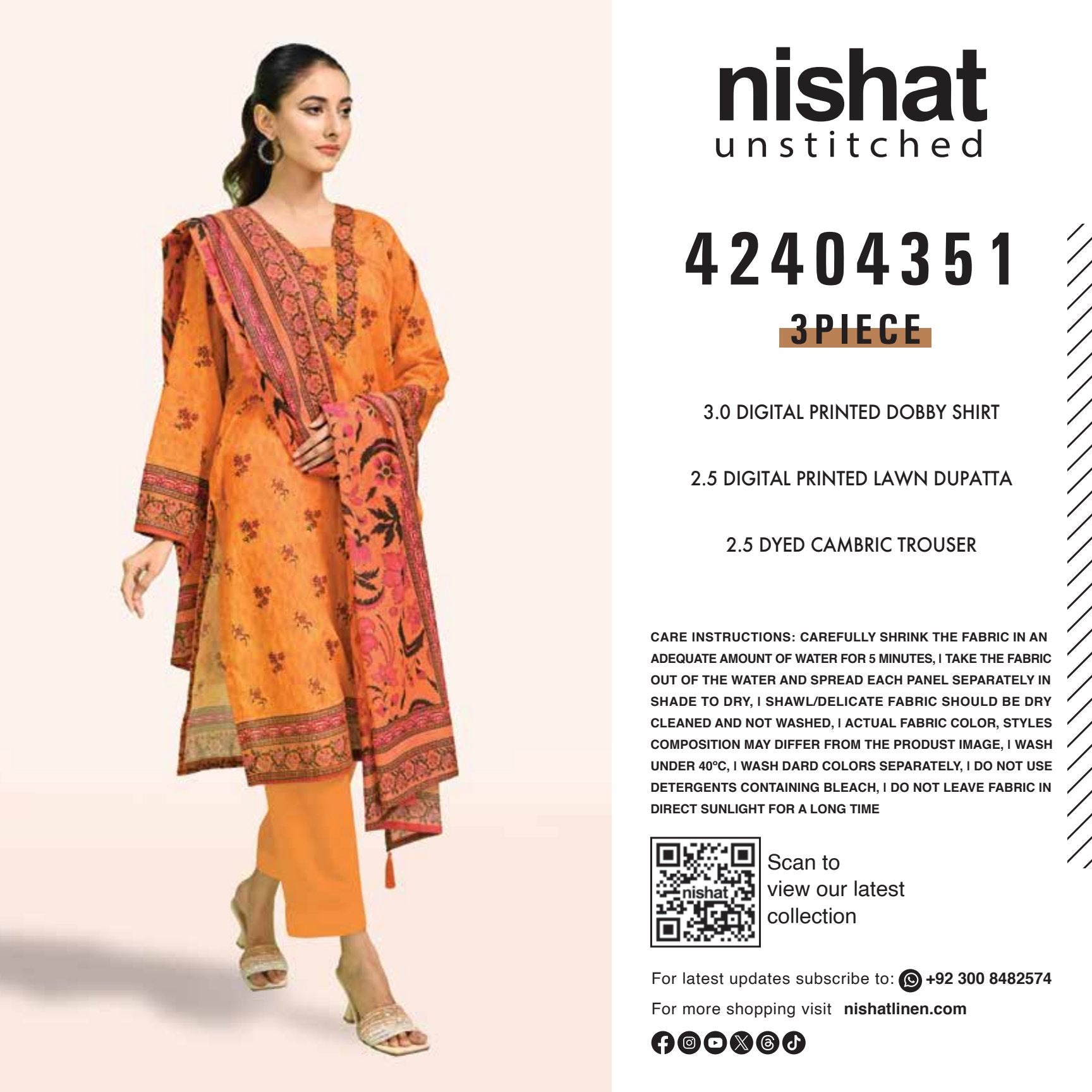 Nishat Digital Printed Lawn 3-PC (Set -Pack Of 4 Suits ) Category B Market Boy