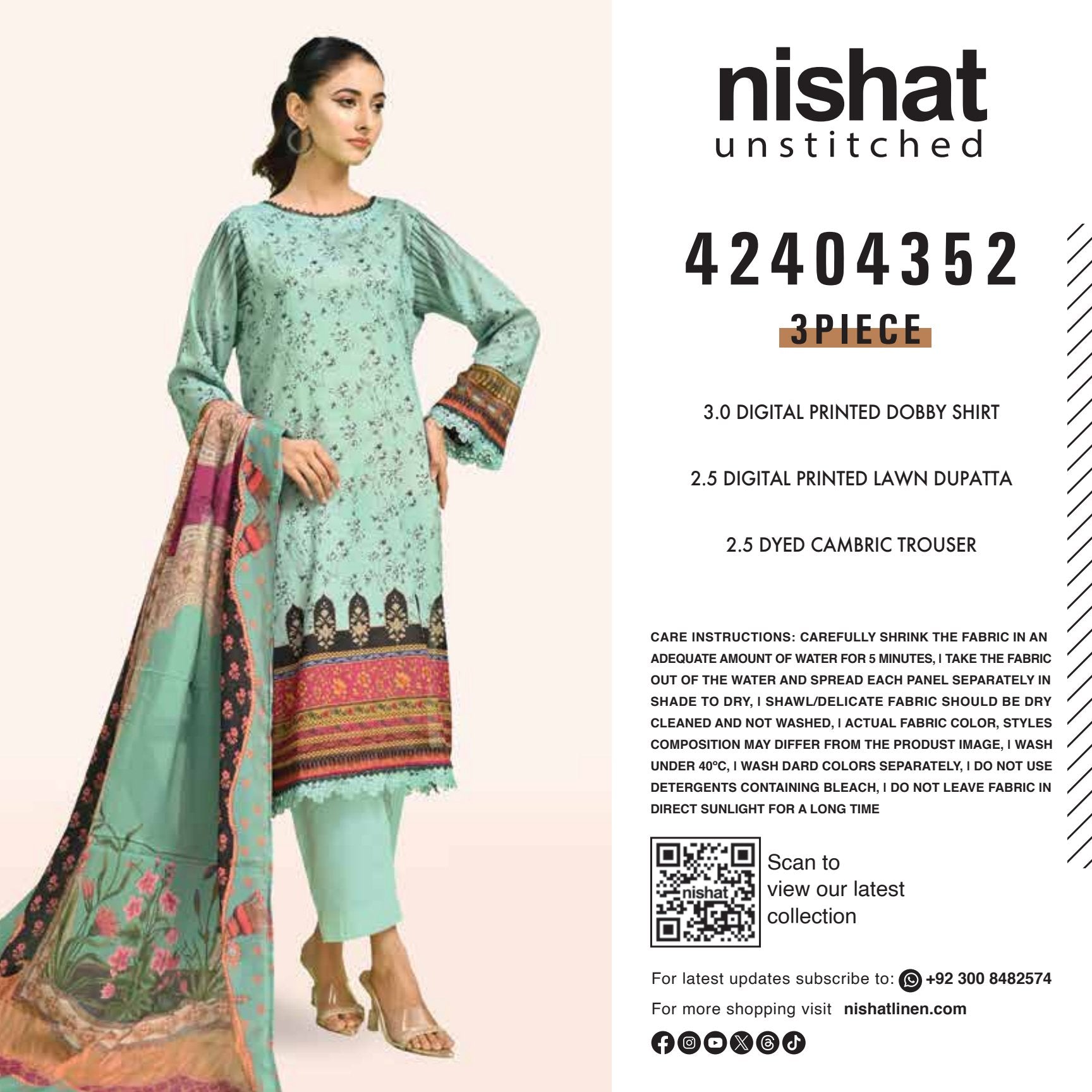 Nishat Digital Printed Lawn 3-PC (Set -Pack Of 4 Suits ) Category A Market Boy