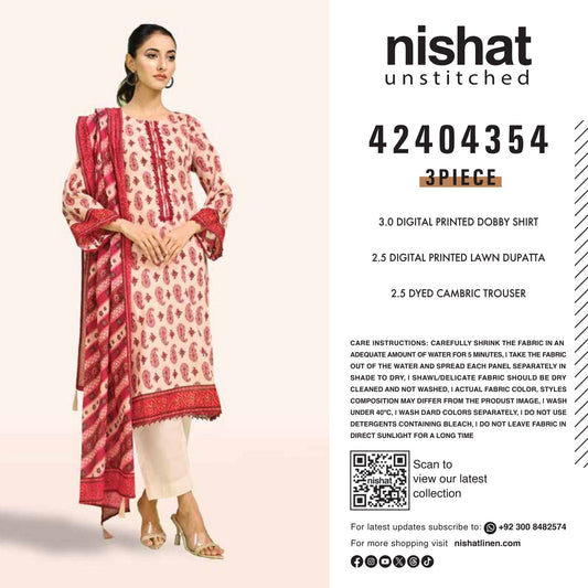 Nishat Digital Printed Lawn 3-PC (Set -Pack Of 4 Suits ) Category A Market Boy