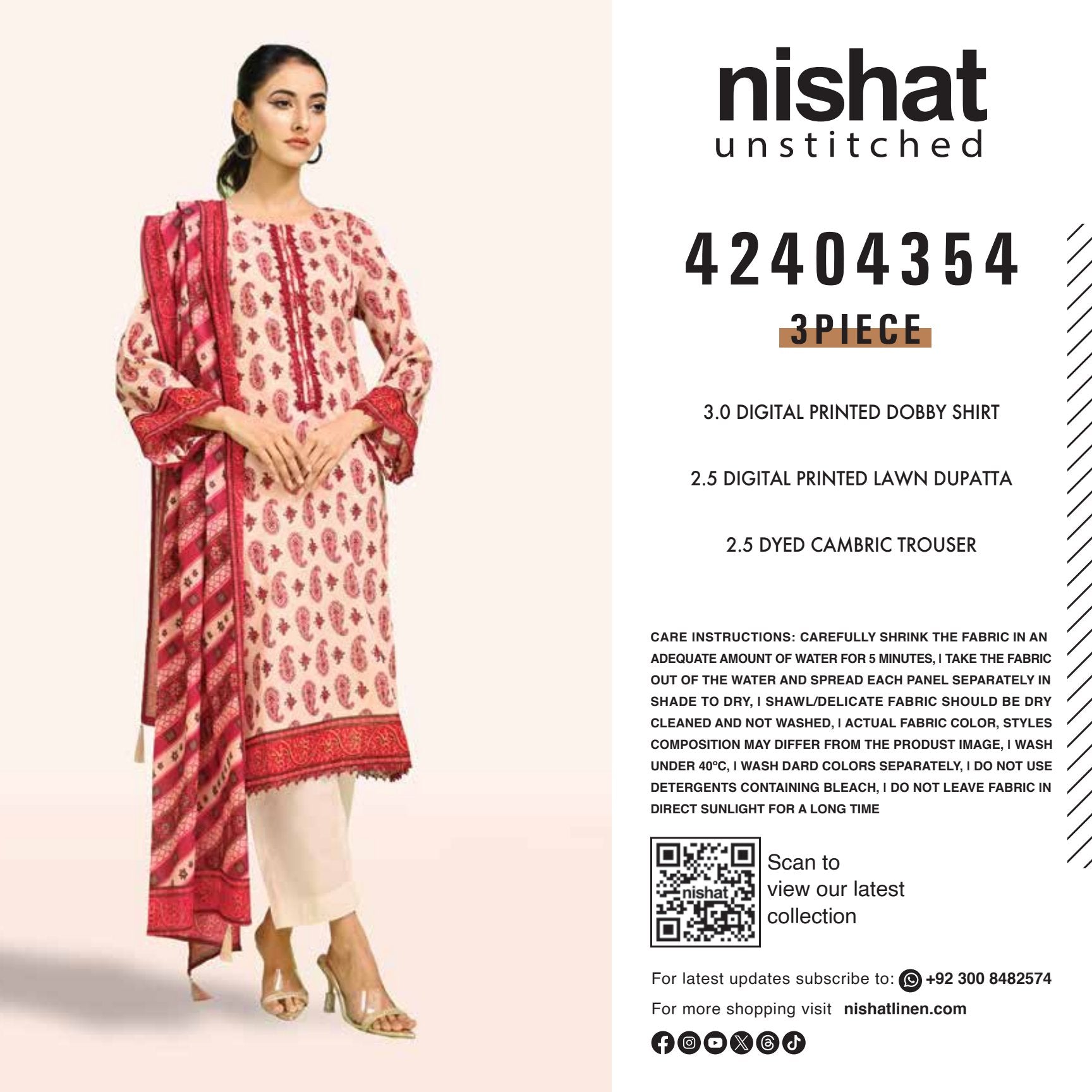 Nishat Digital Printed Lawn 3-PC (Set -Pack Of 4 Suits ) Category A Market Boy