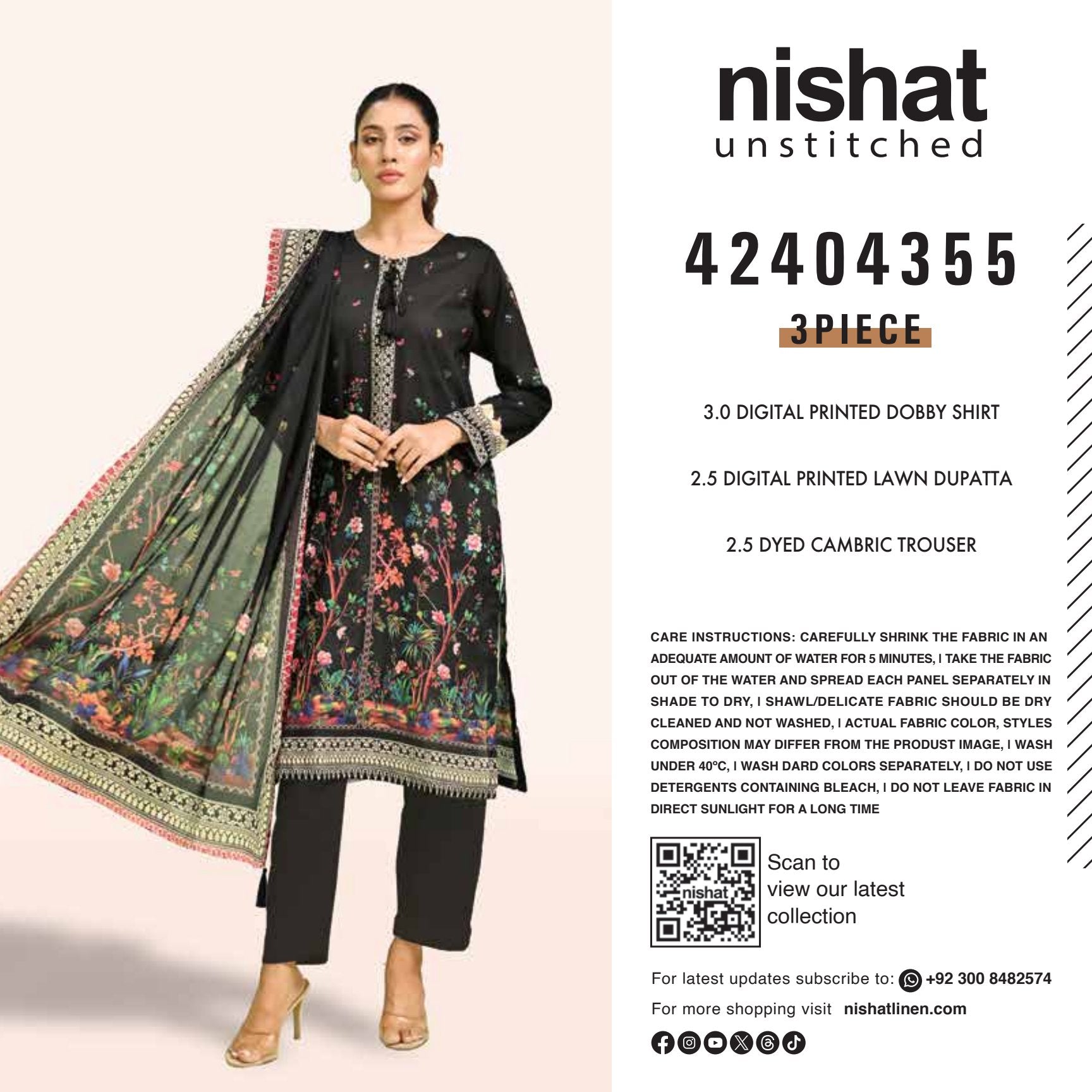 Nishat Digital Printed Lawn 3-PC (Set -Pack Of 4 Suits ) Category B Market Boy