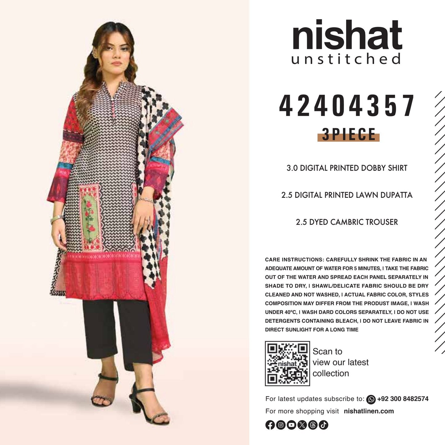 Nishat Digital Printed Lawn 3-PC (Set -Pack Of 4 Suits ) Category B Market Boy