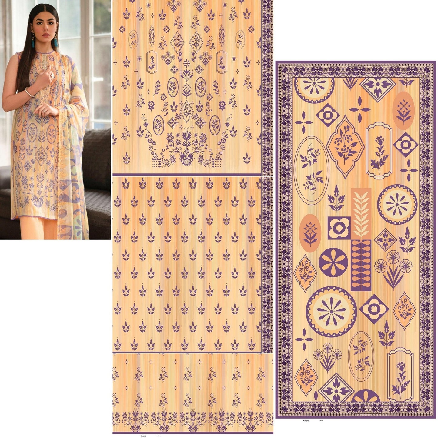 Orient 3PC Lawn 5 Suits A