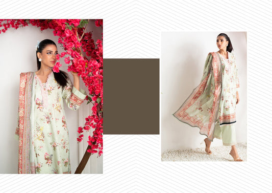Salina Vol-7 Digital Printed Lawn     5 Suits Category A Market Boy