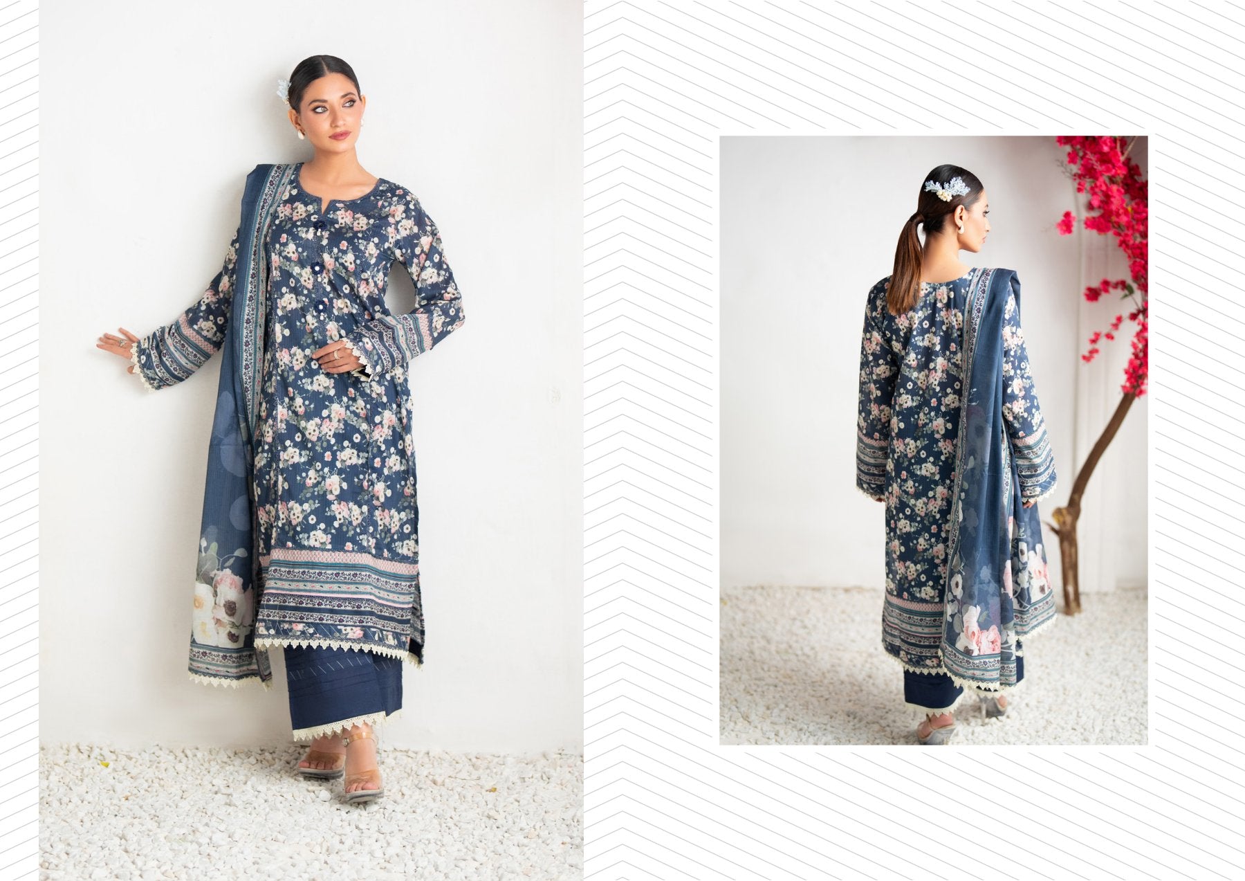 Salina Vol-7 Digital Printed Lawn     5 Suits Category B Market Boy