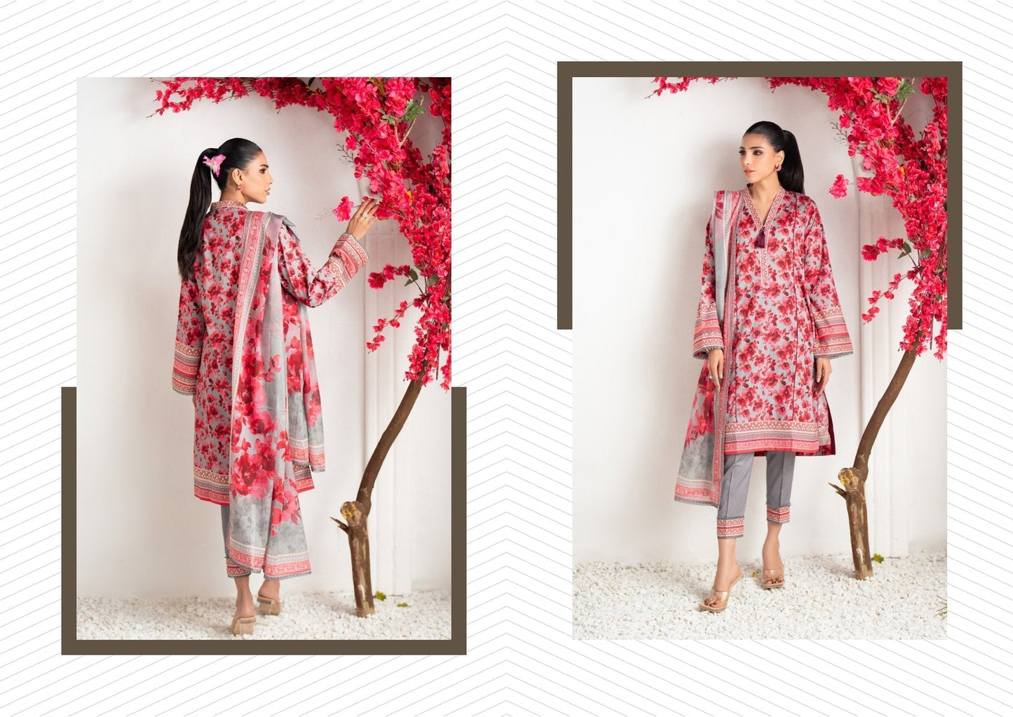 Salina Vol-7 Digital Printed Lawn     5 Suits Category B Market Boy