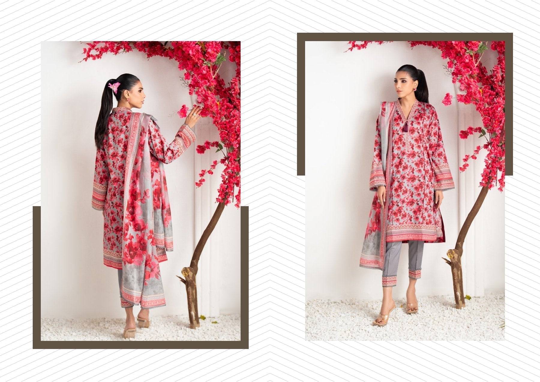 Salina Vol-7 Digital Printed Lawn     5 Suits Category B Market Boy