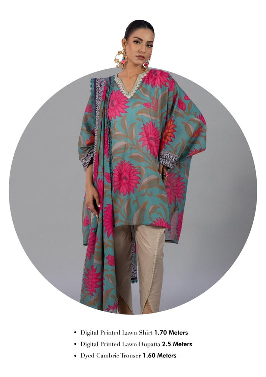 ORIGINAL SANA SAFINAZ 3-PC  PRINTED LAWN (Set -Pack Of 5 Suits ) Category B Market Boy