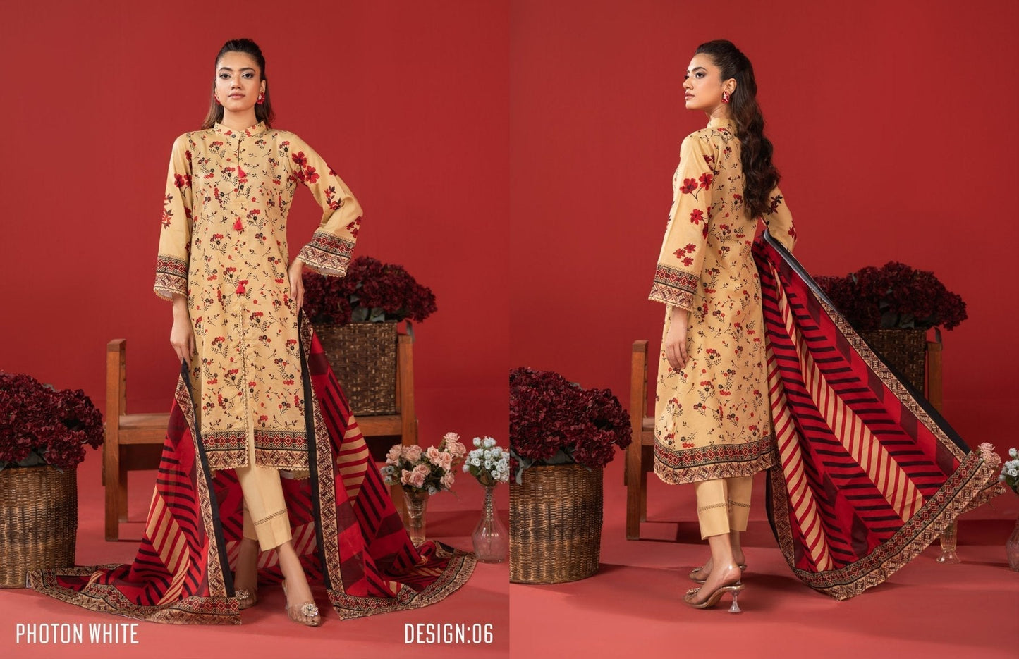 ORANG ORIGINAL BRAND 3-PC LAWN (Set -Pack Of 4 Suits )Category A Market Boy