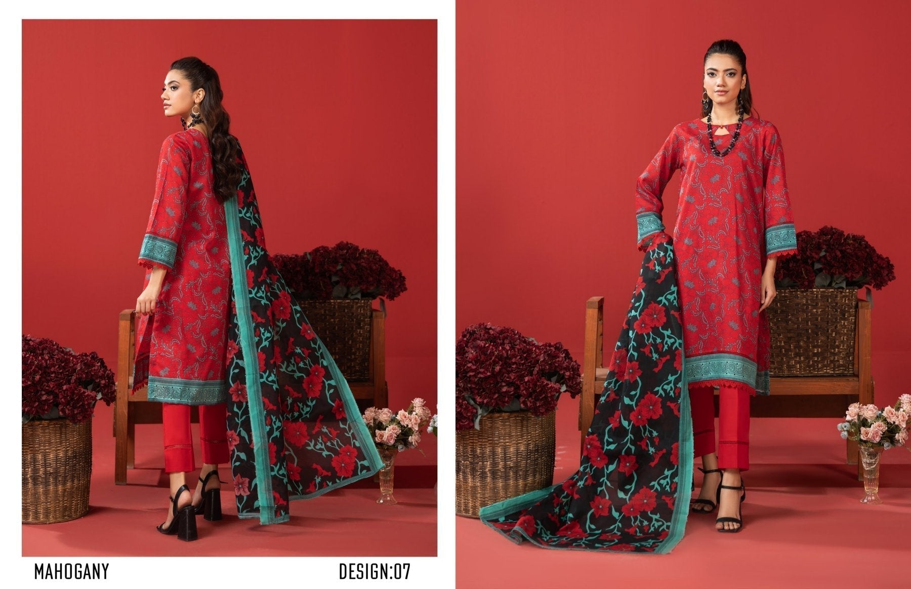 ORANG ORIGINAL BRAND 3-PC LAWN  (Set -Pack Of 4 Suits )Category B Market Boy