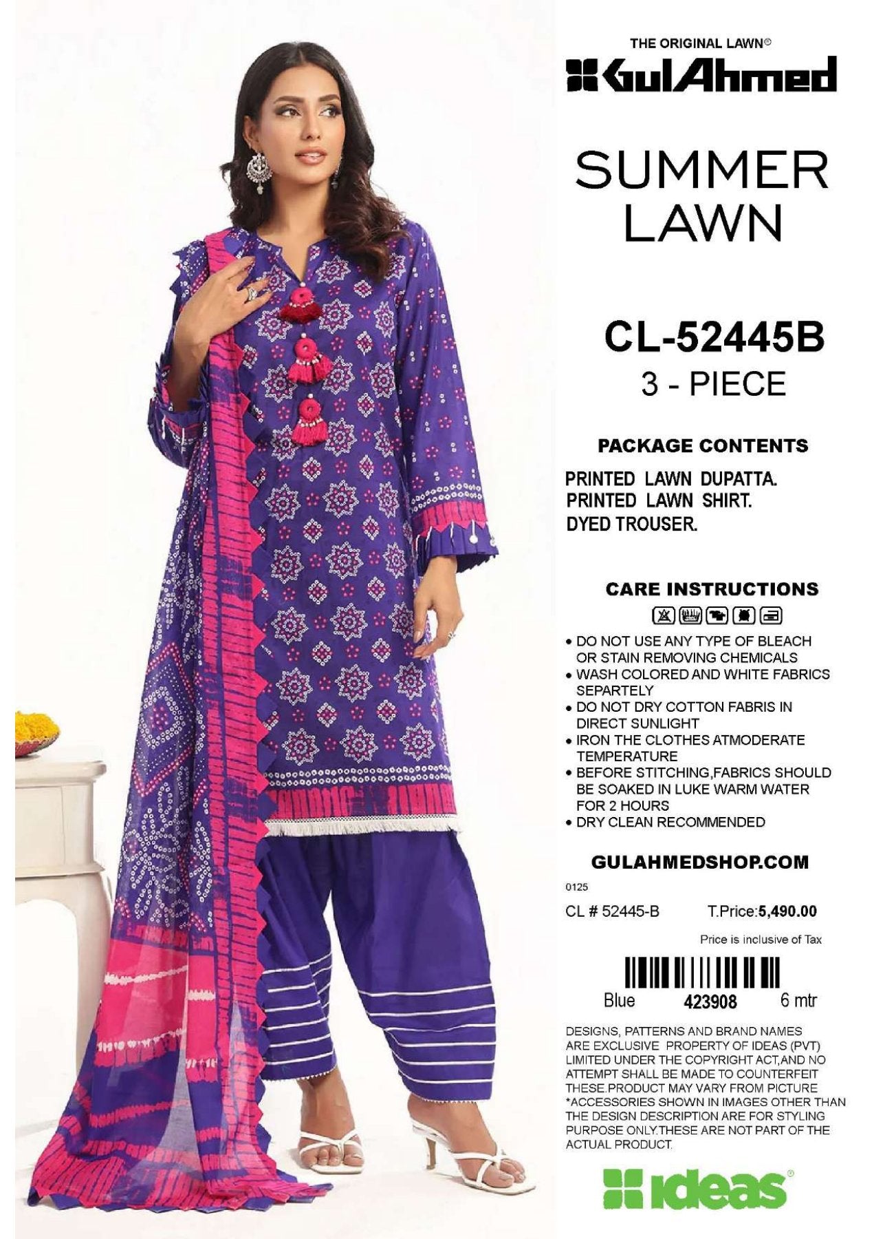 Gul Ahmed 3Pc Lawn 5 Suits A