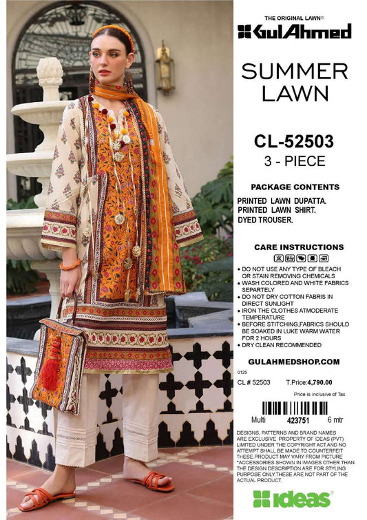 Gul Ahmed 3Pc Lawn 5 Suits A