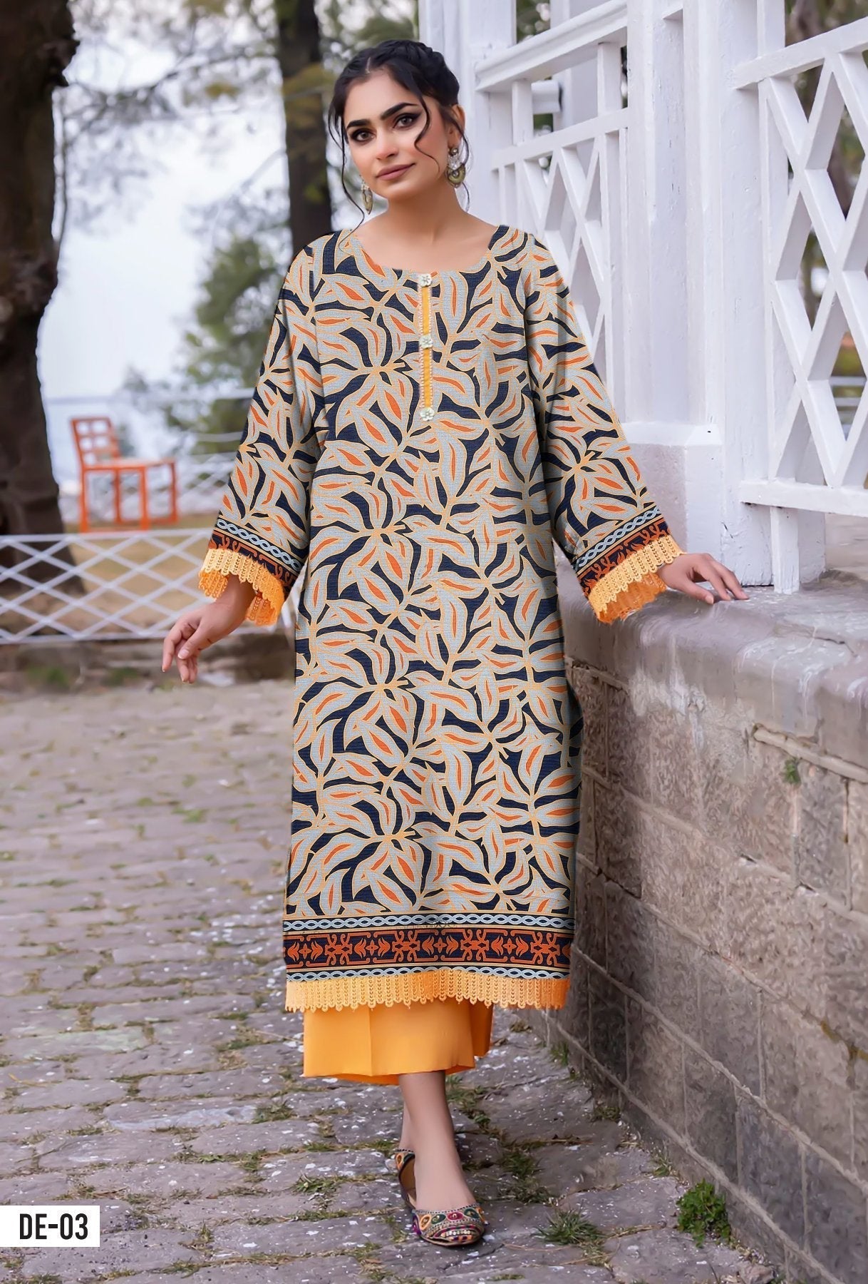 Orang Print Lawn (Set -Pack Of 4 Suits )Category A Market Boy