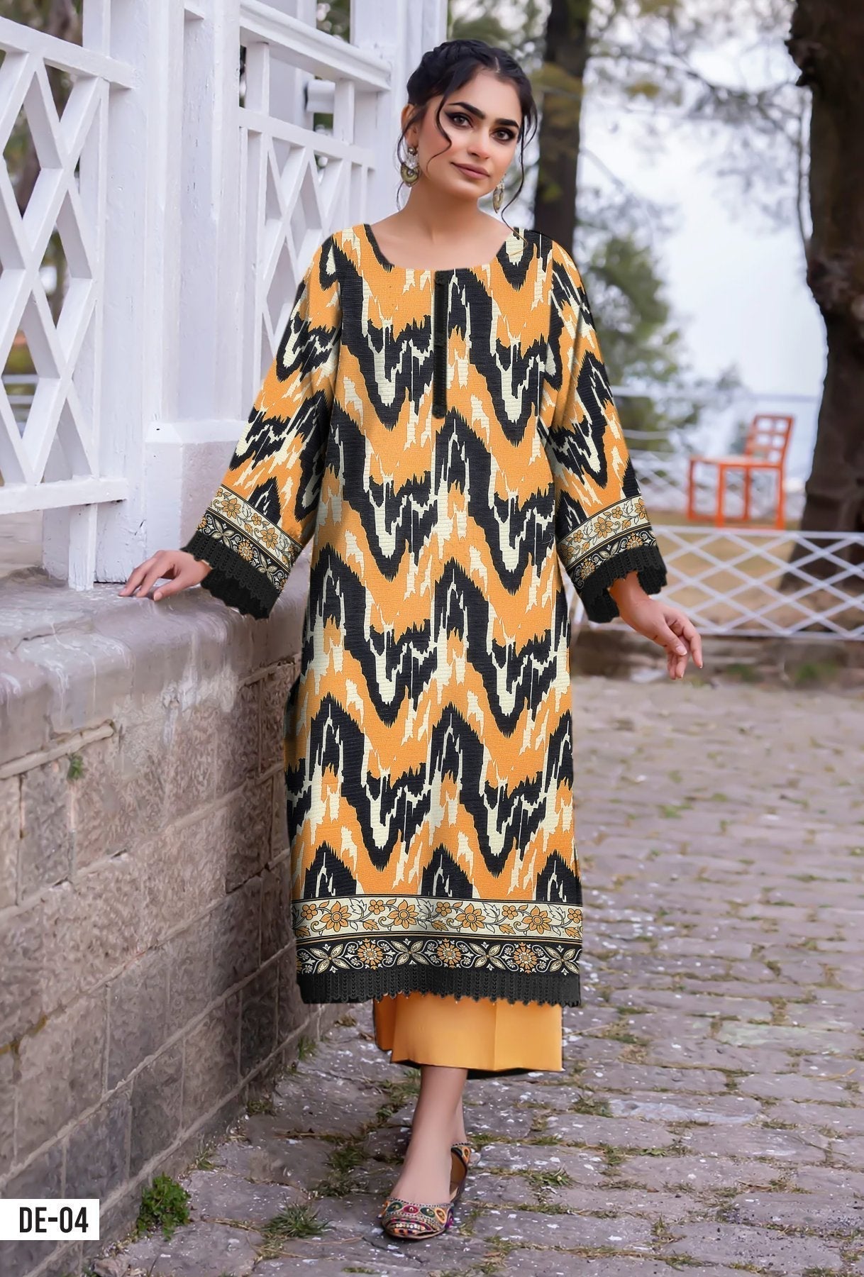 Orang Print Lawn (Set -Pack Of 4 Suits )Category B Market Boy