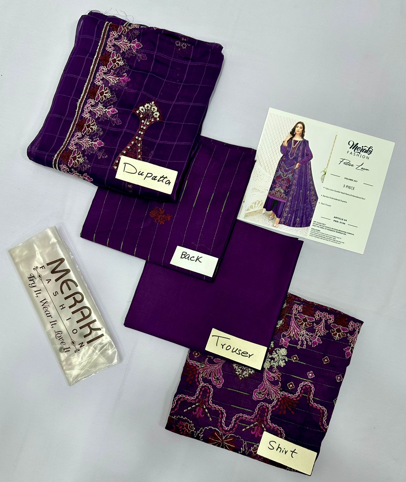 EMBROIDERY LAWN VOL 357 BAMBER DUPATTA (Set-Pack Of 7 Suits ) Market Boy