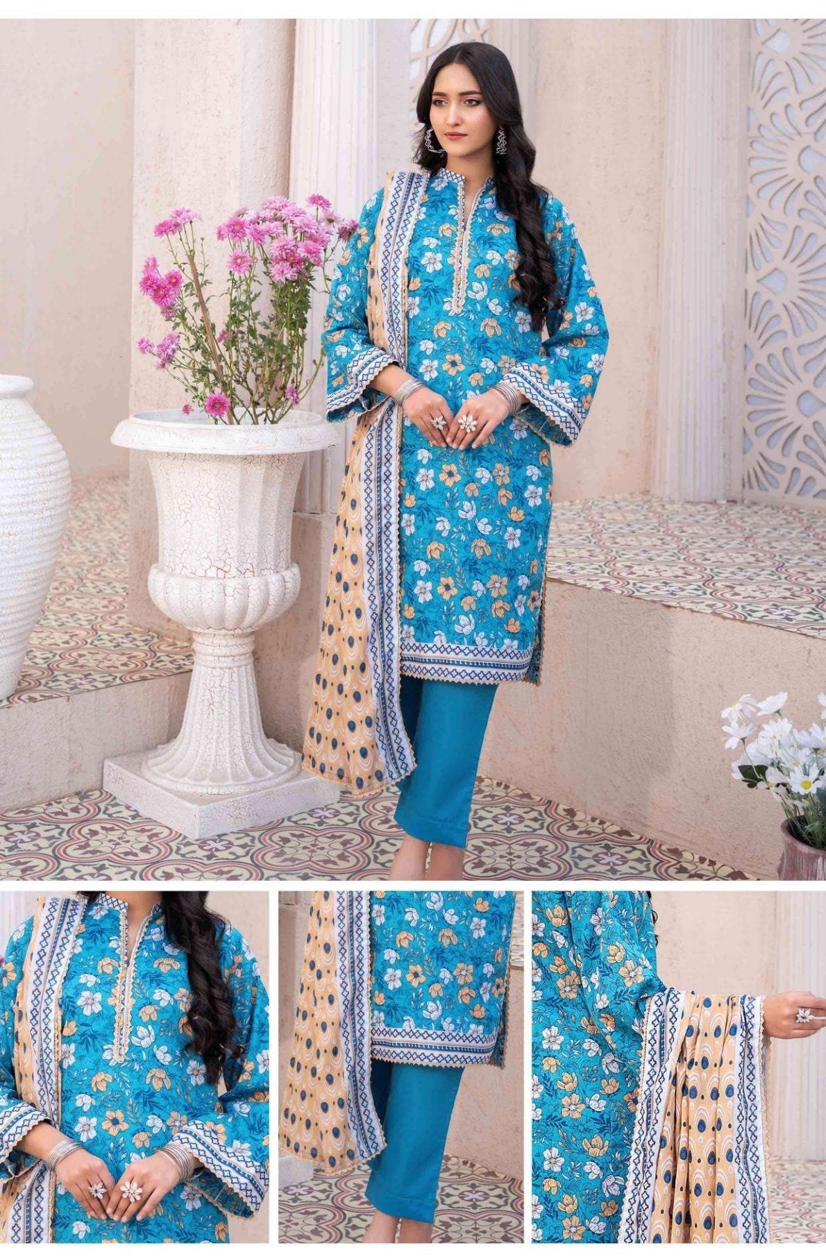 Original Brand Zesh Lawn Premium Quality (Set -Pack of 12 Suits ) Market Boy
