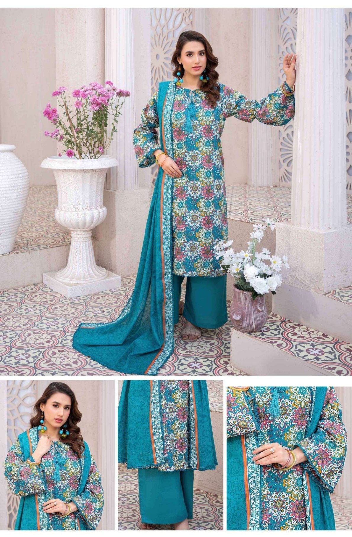 Original Brand Zesh Lawn Premium Quality (Set -Pack of 12 Suits ) Market Boy