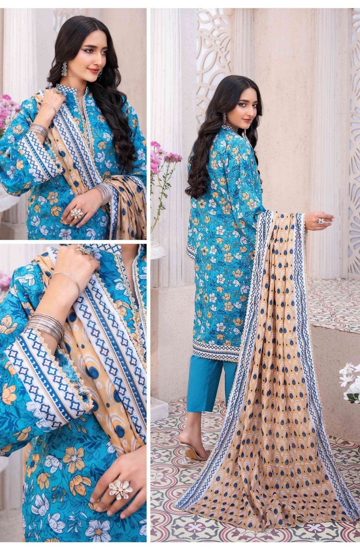 Original Brand Zesh Lawn Premium Quality (Set -Pack of 12 Suits ) Market Boy